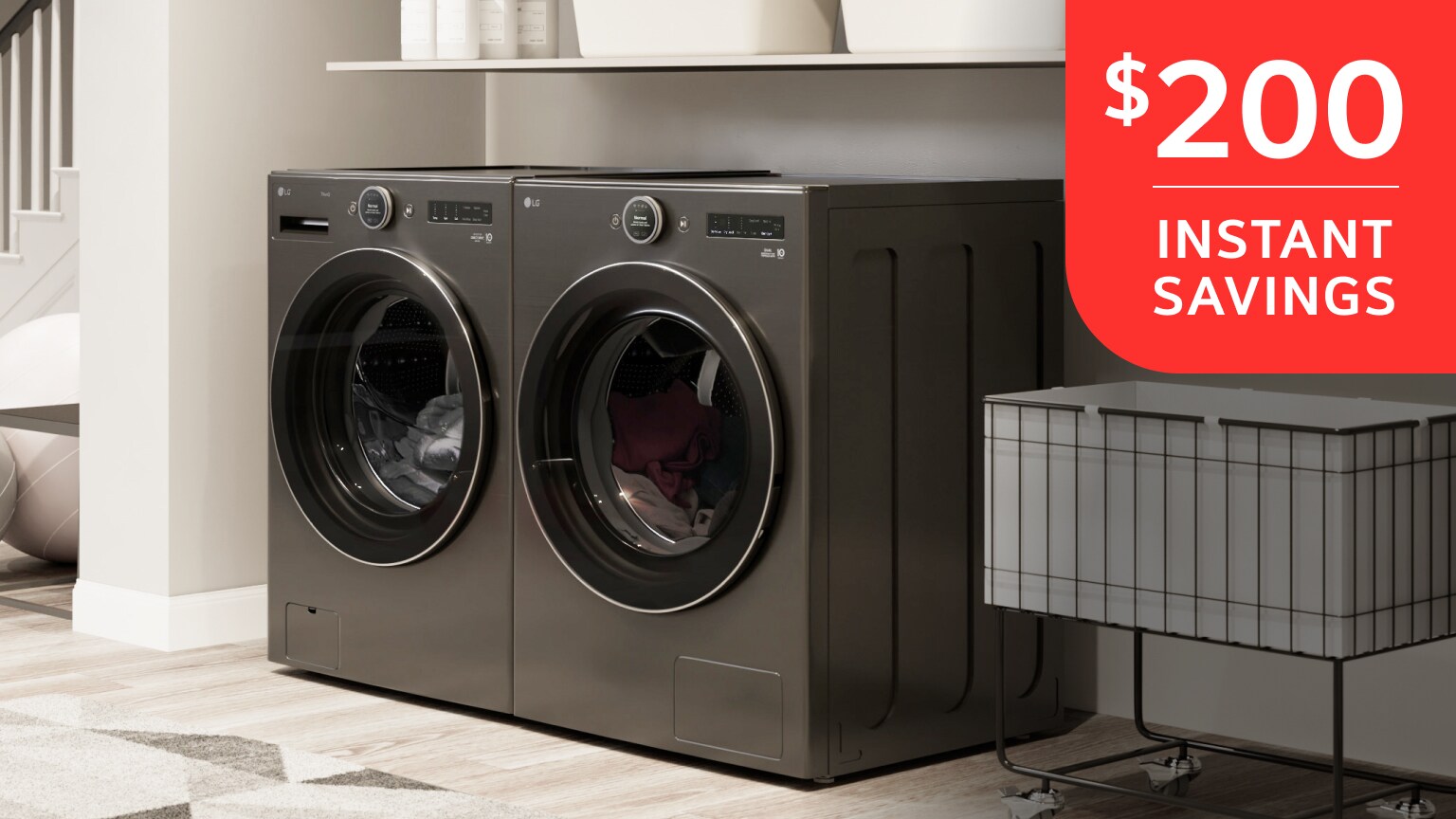 Bundle eligible LG washer and dryer for $200 in instant savings